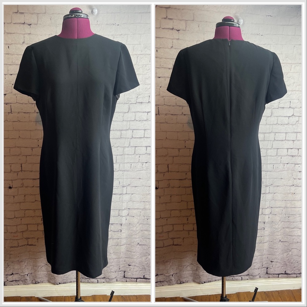 David Warren black short sleeve pencil dress size 10